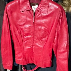 Danier Red Leather Jacket
